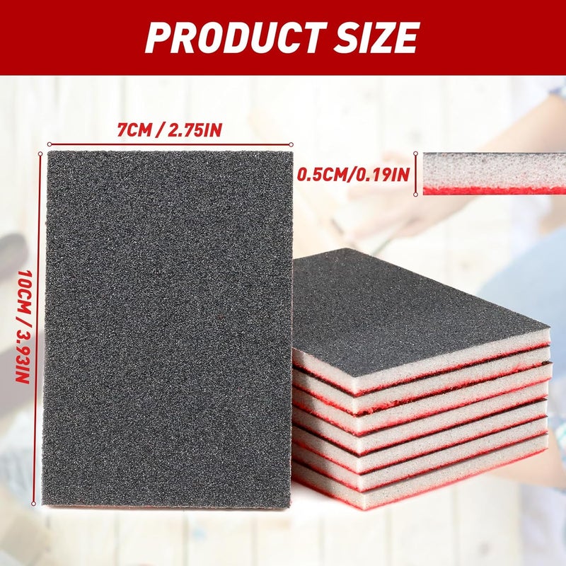 Pukamam 24 Pcs Sanding Sponge 500-600 Grit, Washable & Reusable Sanding Blocks for Wood, Metal, Drywall, Glazing, Wet Dry Sandpaper for Smooth Finishing - Image 2